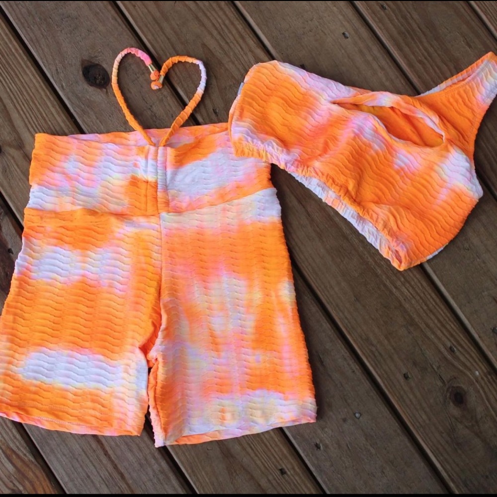 Two piece set - White & Orange
